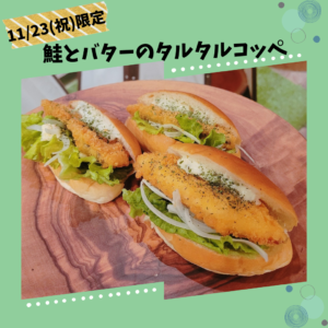 11/23(水・祝)限定【鮭とバターのタルタルコッペ】